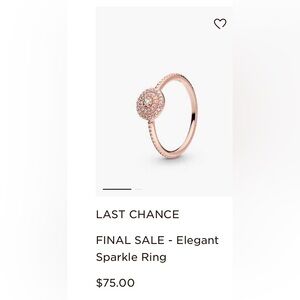 Pandora Elegant Sparkle Ring Rose Gold